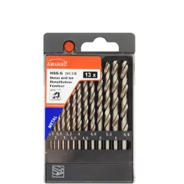   Abraboro HSS-GS fémfúró készlet 1,5-6,5x0,5 + 3,2+4,8 mm (13db/készlet)