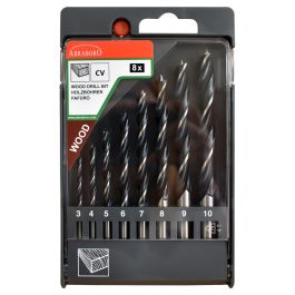   Abraboro rövid fafúró készlet 3/4/5/6/7/8/9/10 mm (8db/készlet)