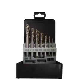   Abraboro menetfúró készlet DIN 371C M3-M12 HSS-G (14db/készlet)