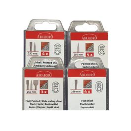   Abraboro SDS plus hegyes véső készlet 4x 250 mm (4db/készlet)