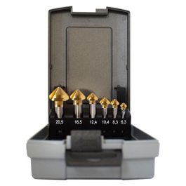   Abraboro HSS-Tin kúpos süllyesztő készlet 6,3+8,3+10,4+12,4+16,5+20,5 mm (6db/készlet)