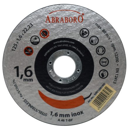 Abraboro Chili fém vágókorong 230x2,0x22,23 mm (10db/csomag)