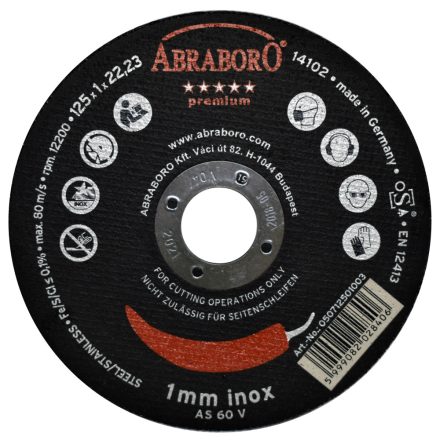 Abraboro Chili Premium inox-fém vágókorong 230x1,9x22,23 mm (25db/csomag)