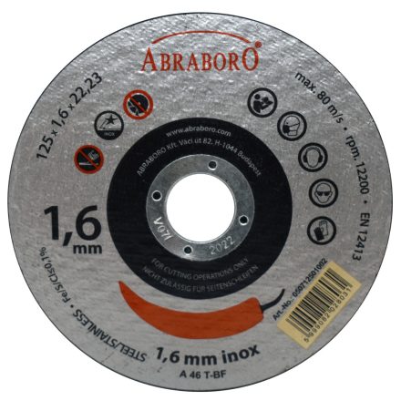 Abraboro Chili fémvágó korong 115x2,5x22,23 mm (10db/csomag)