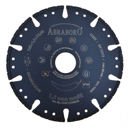 Abraboro gyémánttárcsa Multi 125x1,2x22,23 mm (No.18) (1db/csomag)