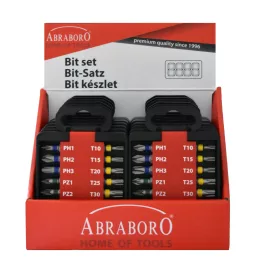   Abraboro Bit 1/4" készlet színes 13xPH/PZ/TX (13db/készlet)