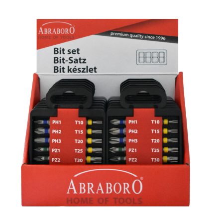 Abraboro Bit 1/4" készlet színes 13xPH/PZ/TX (13db/készlet)