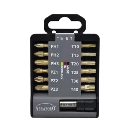   Abraboro Supra TIN Bit 1/4" készlet 13xPH/PZ/TX (13db/készlet)