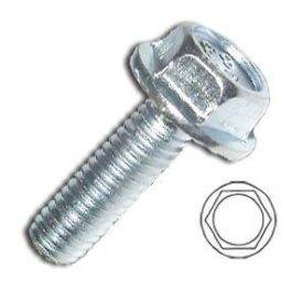   Peremes hatlapfejű csavar, bordázott DIN 6921 M5x12 8.8 Vz.