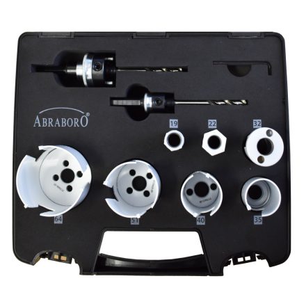 Abraboro HM lyukfűrész készlet 19-64 mm/adapter/hex key (10db/készlet)