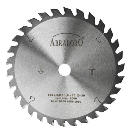 Abraboro HM körfűrészlap Basic 190x2,8x30 mm / 16 TCT (1db/csomag)