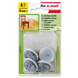   Abraboro bútorcsúsztató filc, szegezhető, fehér 28 mm (4db/csomag)