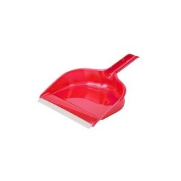 Szemeteslapát gumiéllel piros