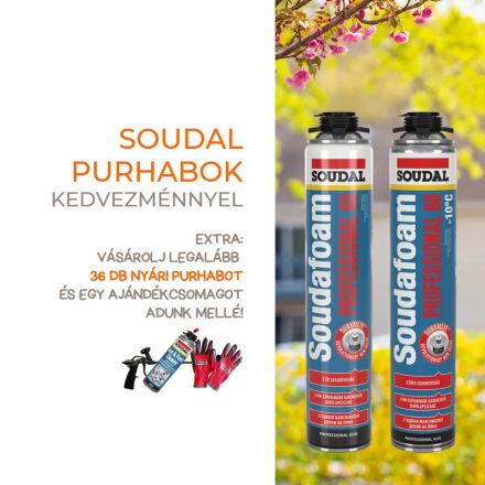 Soudal purhab pisztolyos Soudafoam Professional 60 nyári 750ml 36 db