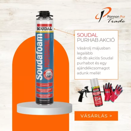 Soudal purhab pisztolyos Soudafoam Professional 60 nyári 750ml 48 db