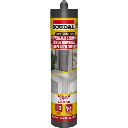 Soudal univerzális szilikon, ecetsavas fekete 280ml