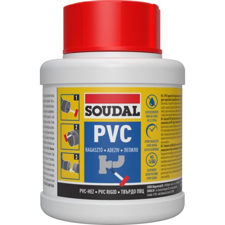 Soudal oldószeres PVC csőragasztó 42A 250ml ecsettel