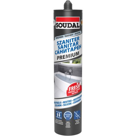 Soudal szaniter szilikon Premium, neutrális transparent 280ml