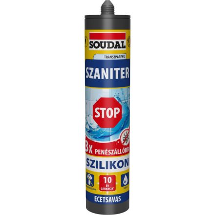 Soudal szaniter szilikon Stop, ecetsavas szürke 280ml