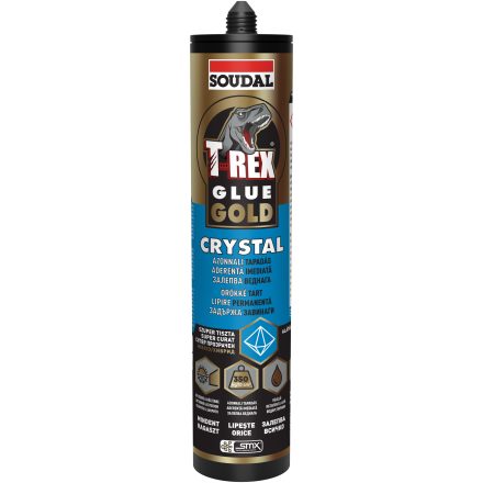 Soudal T-Rex Glue Gold Crystal hybrid szerelőragasztó transparens 290ml