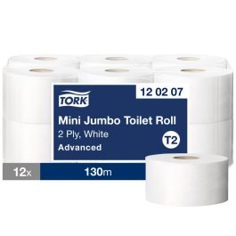   Tork Mini Jumbo tekercses WC papír T2 2 rétegű, fehér, 12x130m SCA120207
