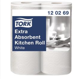   Tork háztartási papírtörlő Premium, fehér, 2 rétegű 23x24 cm, 15,4 m/64 2 tekercs/csomag SCA120269