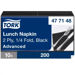   Tork Lunch éttermi szalvéta Advanced fekete 2 rétegű, 33x33 SCA477148