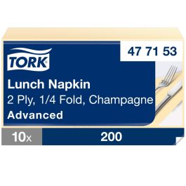   Tork Advanced Lunch éttermi szalvéta, 2 rétegű, pezsgő, 33x33 SCA477153