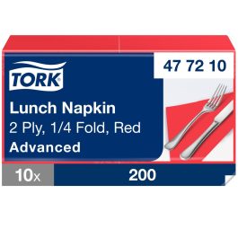   Tork Lunch éttermi szalvéta Advanced piros 2 rétegű, 33x33 SCA477210