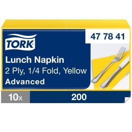   Tork Lunch éttermi szalvéta Advanced sárga 2 rétegű, 33x33 SCA477841