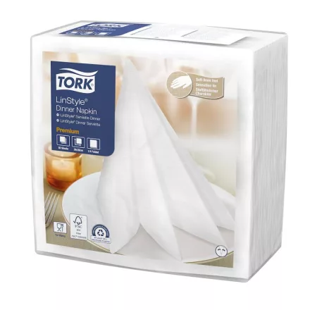 Tork Linstyle Dinner szalvéta Premium, 1 r, fehér, 39x39  SCA478711