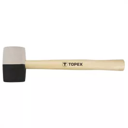   Topex gumikalapács, fekete-fehér oldallal, fa nyéllel, 450g