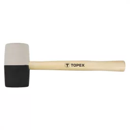   Topex gumikalapács, fekete-fehér oldallal, fa nyéllel, 680g