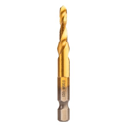 Neo gépi menetfúró, 2az1ben előfúró éllel, HSS-Titán, M5X0,8mm, hatszög szárral