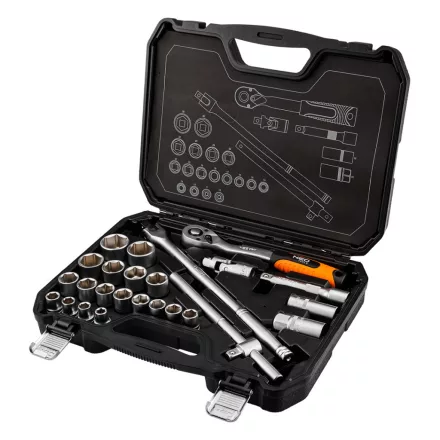 Neo dugókulcs és hajtószár készlet, matt felület (25db/készlet)