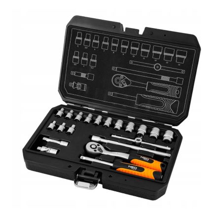 Neo dugókulcskészlet, 1/4", matt felület (20db/készlet)