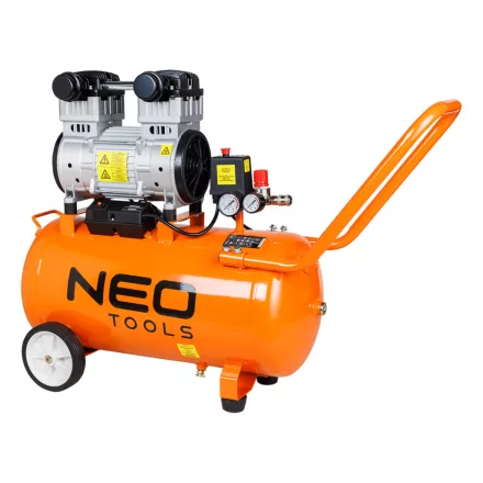 Neo kompresszor 50L, 8 bar, 180L/perc,  extra csendes, kefementes motorral, olajmentes, 80Db