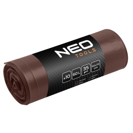 Neo szemeteszsák 60l, 60x70cm, barna, erősített, vastagság:35mic (10db/csomag)