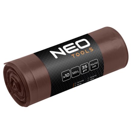 Neo szemeteszsák 120l, 70x110cm, barna, erősített, vastagság:35mic (10db/csomag)