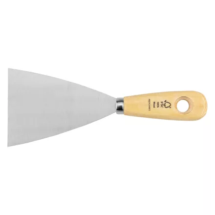 Topex festékkaparó, spakli, 80mm, rozsdamentes acél, fanyelű