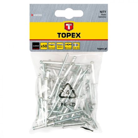 Topex popszegecs 3.2x8 (50db/csomag)
