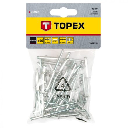 Topex popszegecs 4.8x10 (50db/csomag)