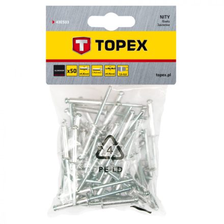 Topex popszegecs 4.8x12 (50db/csomag)