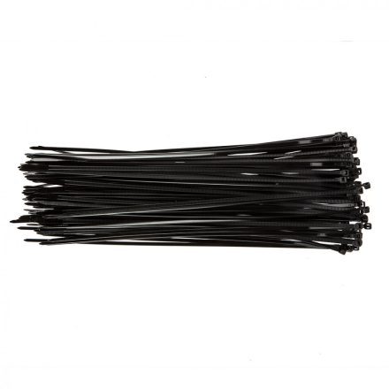 Topex kábelkötegelő 3,6x300mm, fekete (100db/csomag)