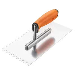   Neo acél simító, fogazott (8x8mm), rozsdamentes, 2k markolattal, 270x128mm