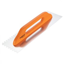   Neo acél simító, fogazott (8x8mm), rozsdamentes, fa markolattal, 480x128mm