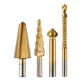   Graphite speciális fúrókészlet, maró, süllyesztő, lépcsős, kúpos HSS-Titán (4db/csomag)