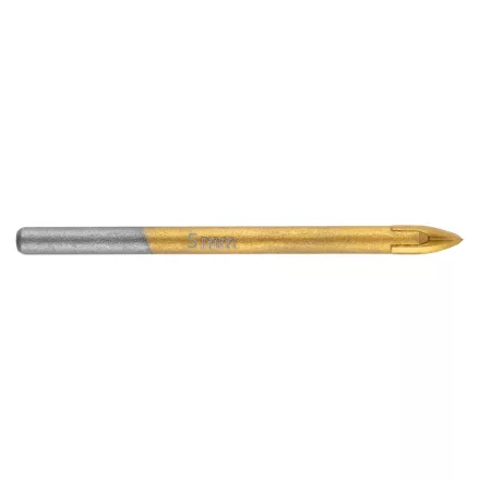 Graphite univerzális, 4 élű üvegfúró, fa, műanyag, fém kőzetanyagok fúrásához, titánium bevonat, 5mm