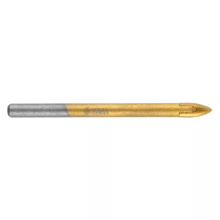 Graphite univerzális, 4 élű üvegfúró, fa, műanyag, fém kőzetanyagok fúrásához, titánium bevonat, 6mm