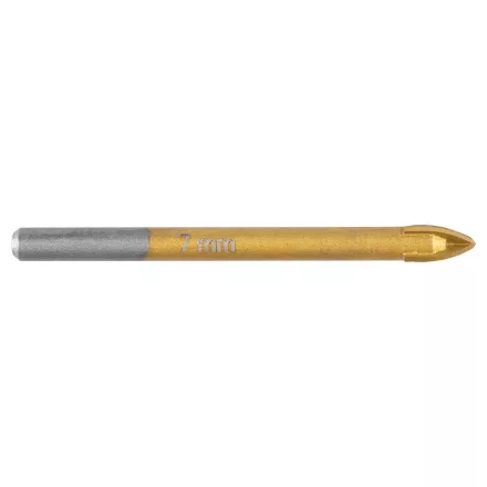 Graphite univerzális, 4 élű üvegfúró, fa, műanyag, fém kőzetanyagok fúrásához, titánium bevonat, 7mm